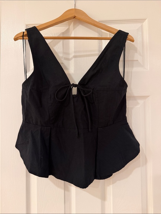 Free People Tops - Free people- Black V-Neck Tie-Front Women’s Top